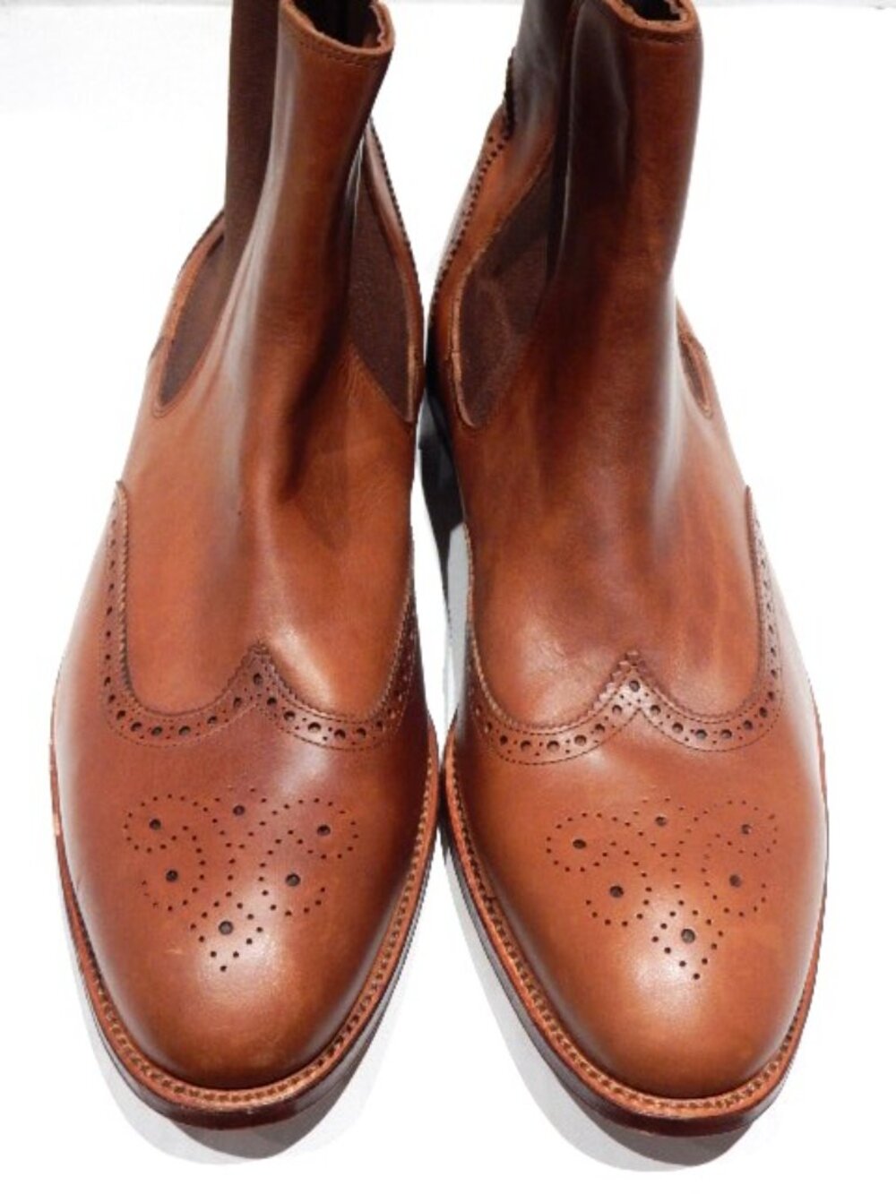 Crosby Square Caramel Wingtip Boots in EU 45 / USA 12